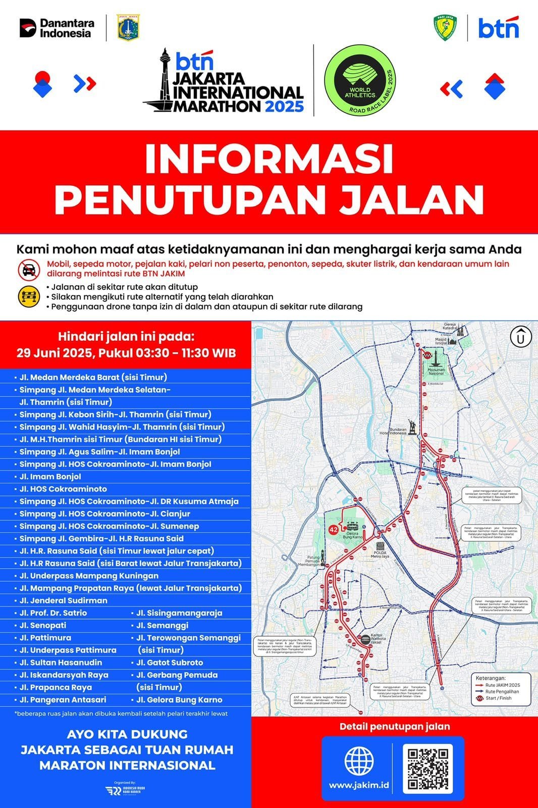 rute penutupan ruas jalan